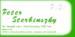 peter sterbinszky business card